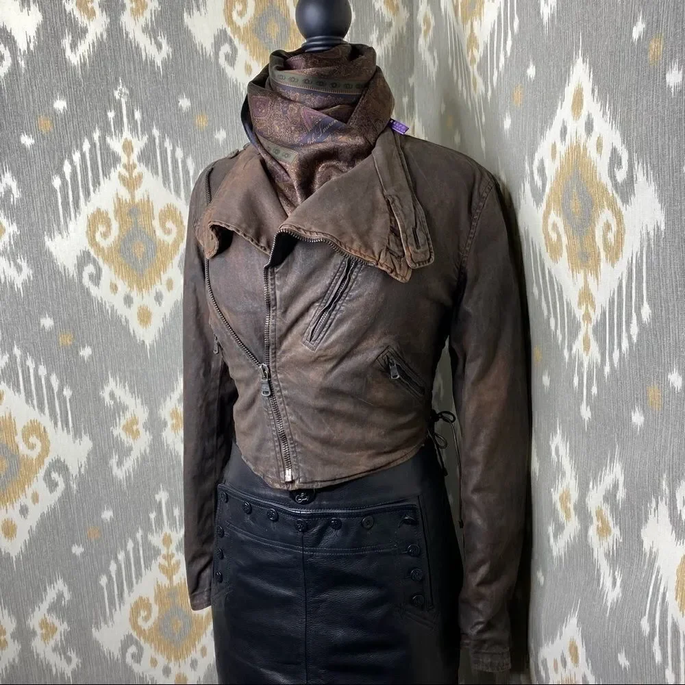 Ralph Lauren Black Cow Leather Sailor Skirt
